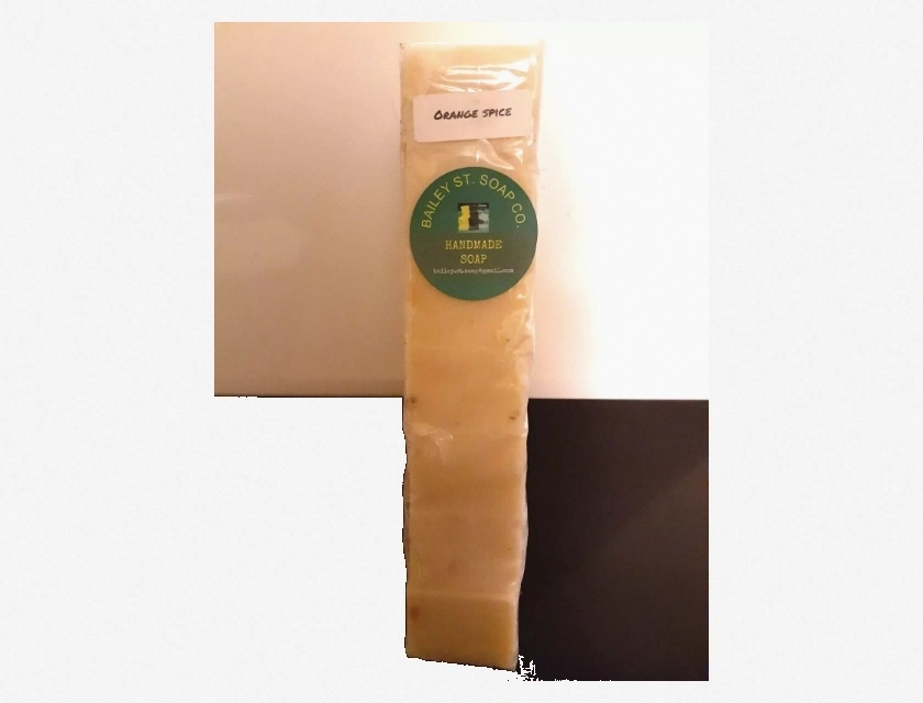 Handmade Orange Spice Soap Loaf with 7 Precut Bars, Natural Scented Gift Set