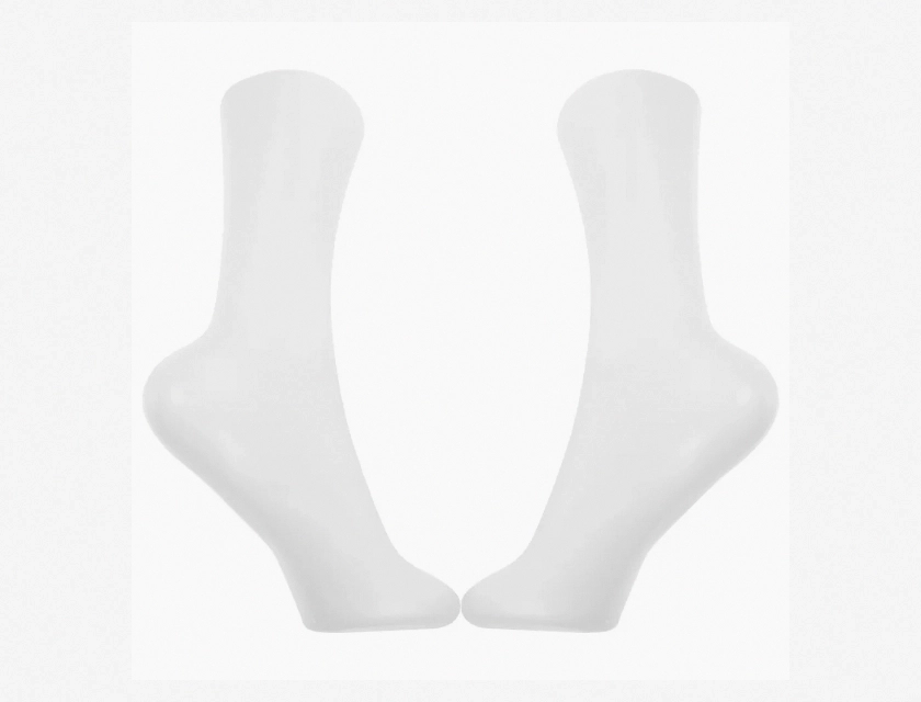 2 Piece White Plastic Sock Props Women’s Foot Mannequin Display