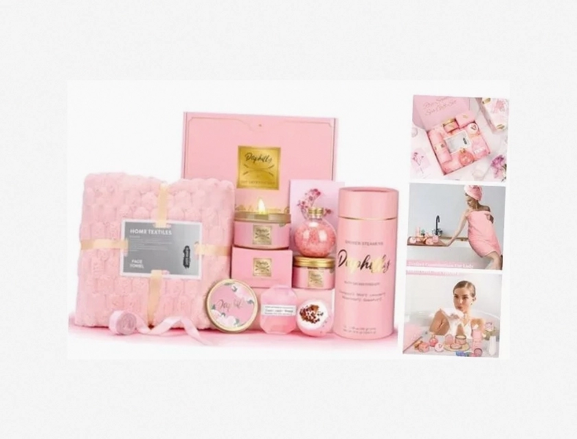 Birthday Gifts for Women Rose Relaxing Spa Gift Basket Self Care Kit