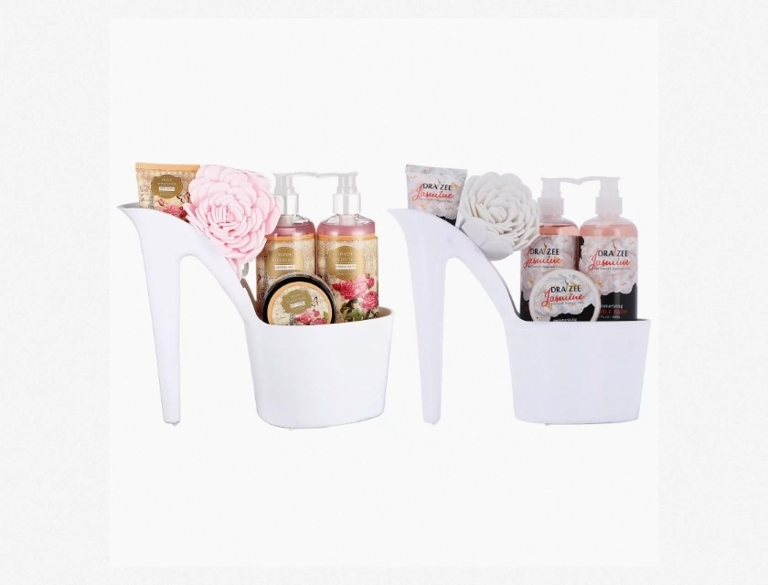 Draizee 10-Piece Rose and Jasmine Scented Spa Gift Basket Set for Women