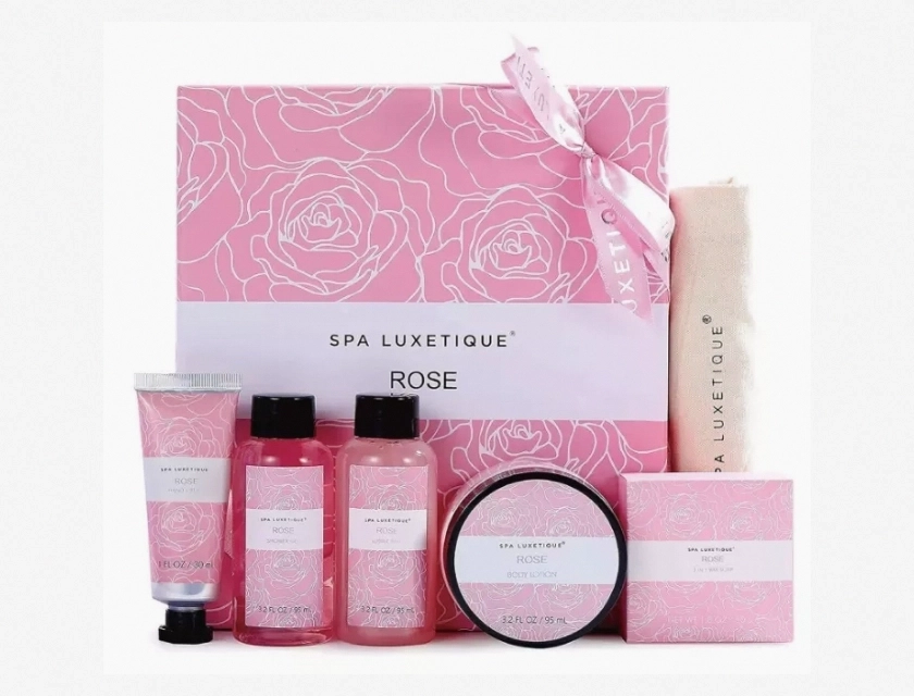Spa Luxetique Spa Gifts for Women Rose Gift Set Spa Kit