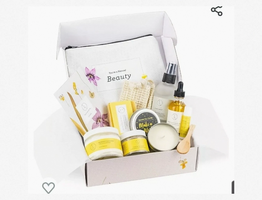 Lizush Spa Gift Set Pampering Box with Natural Handmade Soap 9 Piece