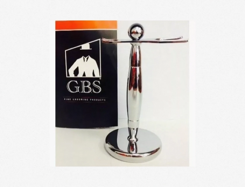 GBS All Chrome Shaving Brush and Razor Stand – Premium Metal Holder for Men’s Grooming, Bathroom Organizer