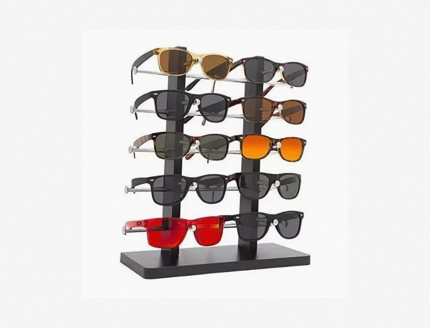 Sunglass Rack Holder Stand Holds Up to 10 Pairs for Organized Storage and Display