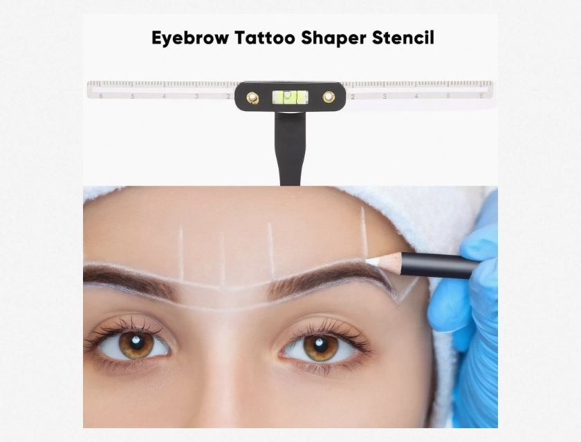 Stainless Steel Eyebrow Tattoo Shaper Stencils for Symmetrical Makeup, 2 Pack