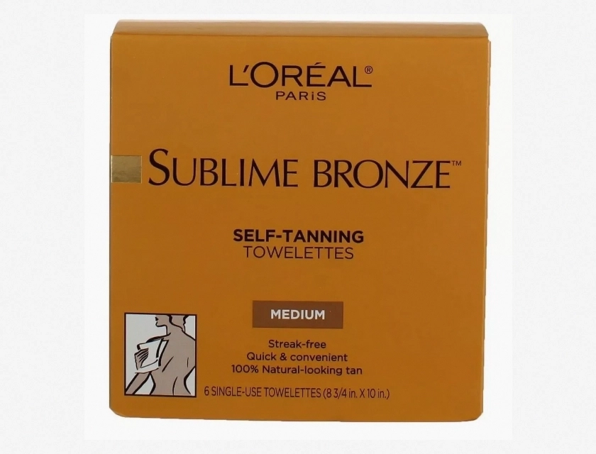 L’Oréal Paris Sublime Bronze Self-Tanning Towelettes, Medium, 6 Count