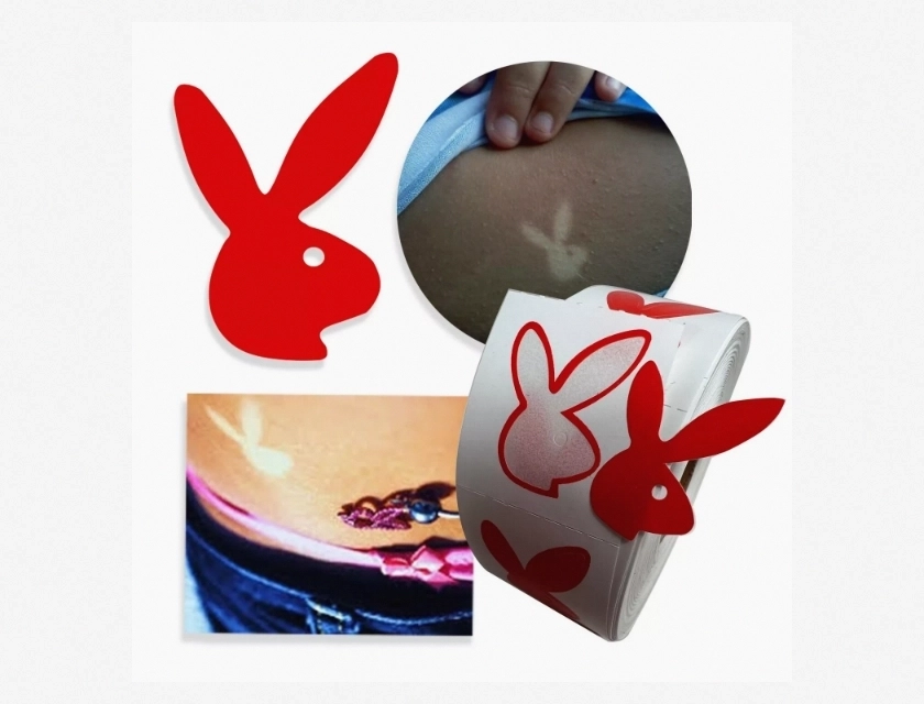 Bunny Tanning Stickers 40 Pack Right Facing Bunny Sun Tan Indicator