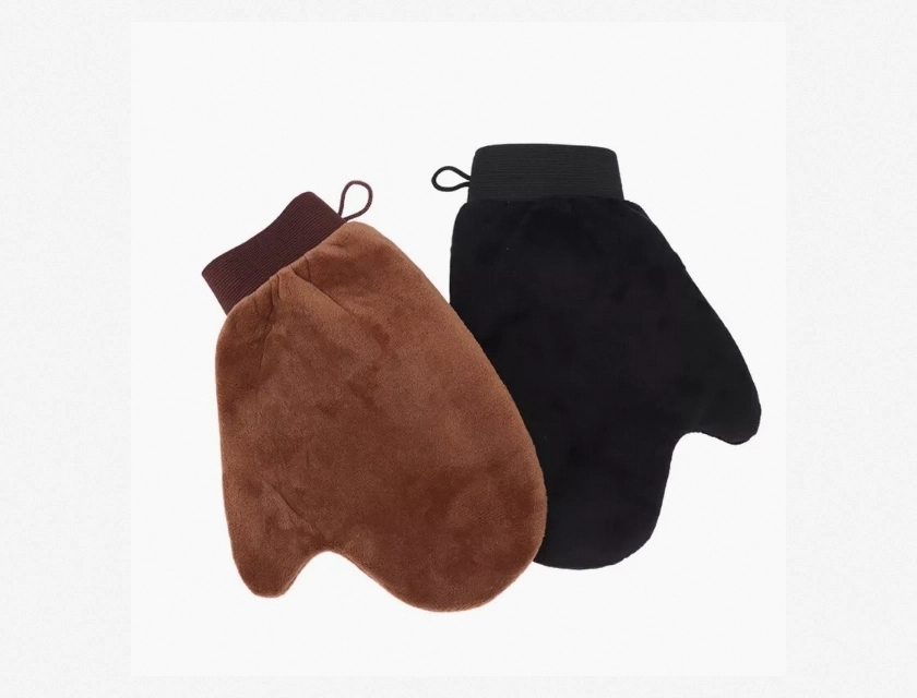 Self Tanning Mitt Double Sided Flocking Lotion Applicator Glove Reusable 1 Piece