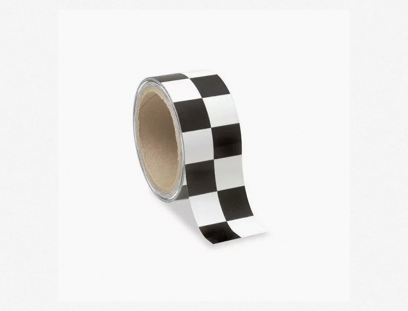 Low Vision Checkerboard Adhesive Tape, 2 Inch Wide, High Contrast White and Black for Tactile Marking