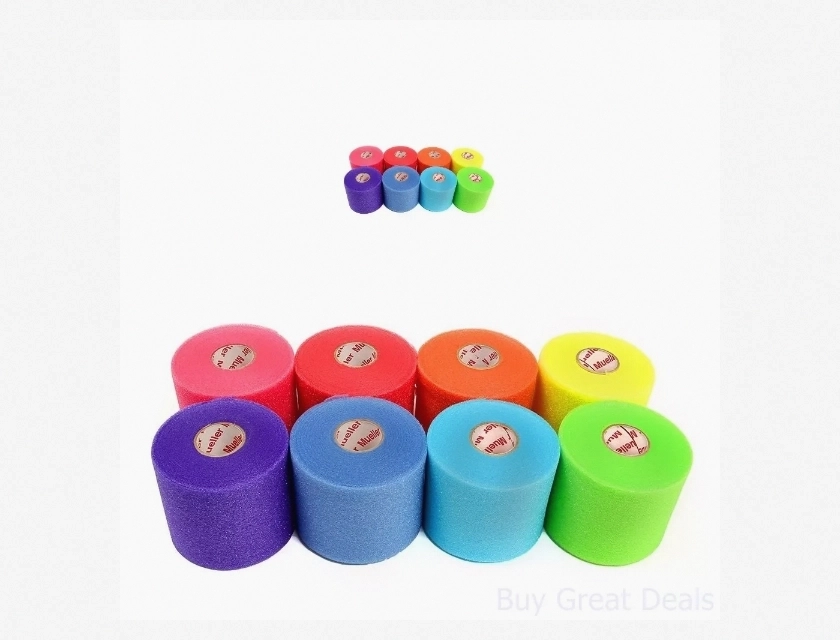 Mueller Rainbow Pack Athletic Tape and Pre-Wrap, Assorted Colors, 10 Rolls