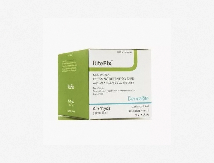 RiteFix Dressing Retention Tape, Non-Woven Fabric, 6 Inches x 11 Yards, Gentle Adhesive, Breathable Medical Tape