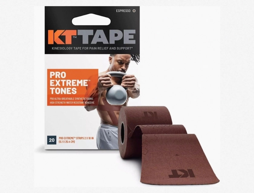 KT Tape Pro Extreme Synthetic Kinesiology Tape, 20 Precut 10-Inch Strips