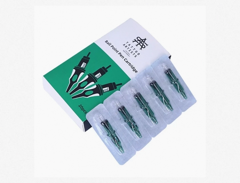 Tattoo Practice Cartridge Needles and Liquid Ink Set for Beginners, 20 Count