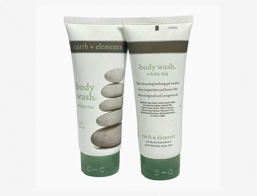 Earth Elements White Tea Body Wash, 4 oz (Pack of 2) – Gentle Cleansing & Refreshing Scent