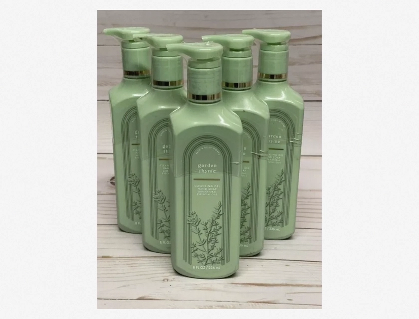 Bath & Body Works Garden Thyme Cleansing Gel Hand Soap, 5-Pack, Moisturizing and Gentle Formula