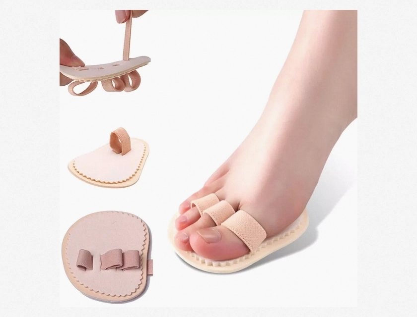 Pedifix Double Toe Straightener and Bunion Splint for Overlapping Toes, Hammer Toe Corrector, Bunion Pain Relief, Adjustable Comfort Fit, Reusable