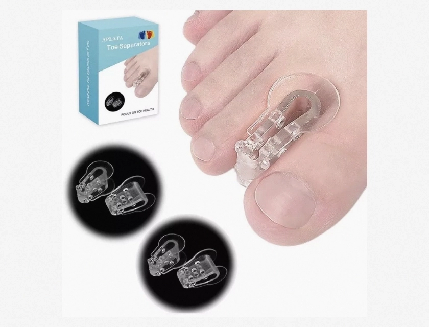 Toe Separators, Breathable Hammer Toe Corrector for Overlapping Toes, 2 Pairs