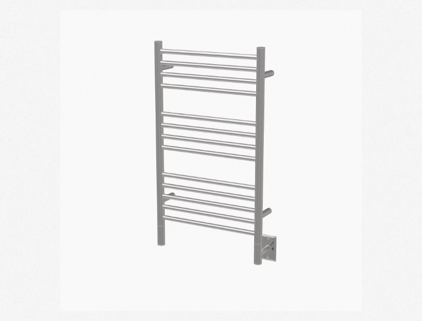 Amba Jeeves Model C Straight Towel Warmer, Polished Finish – Wall-Mounted Heated Towel Rack for Bathroom, 24 x 30 Inches