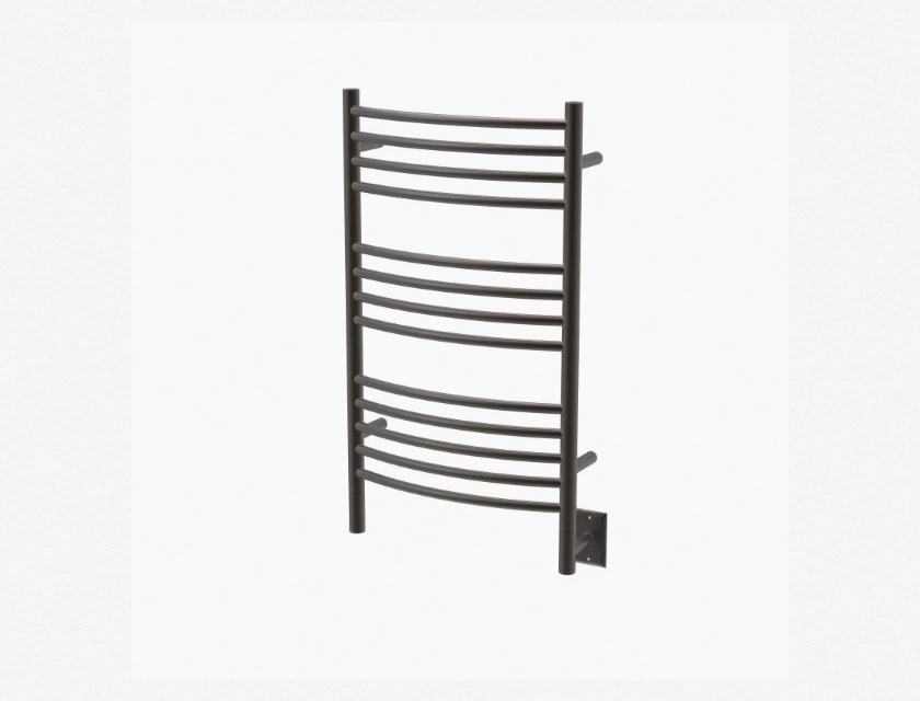 Amba Jeeves Model C Curved Towel Warmer, Oil-Rubbed Bronze Finish – Wall Mounted Heated Towel Rack for Bathroom