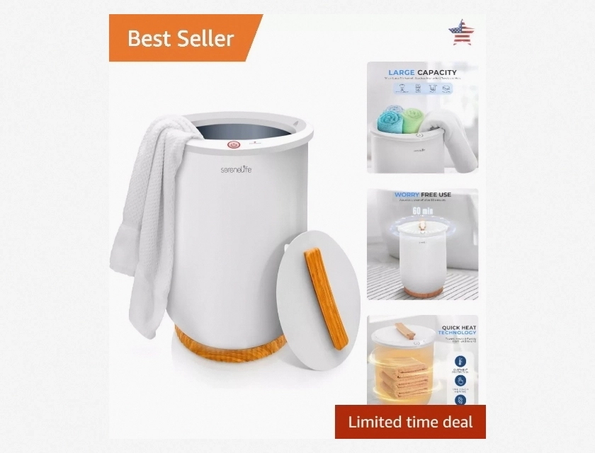 Large Capacity Towel Warmer with Auto Shut Off, Fits 2 Bath Towels and Blankets