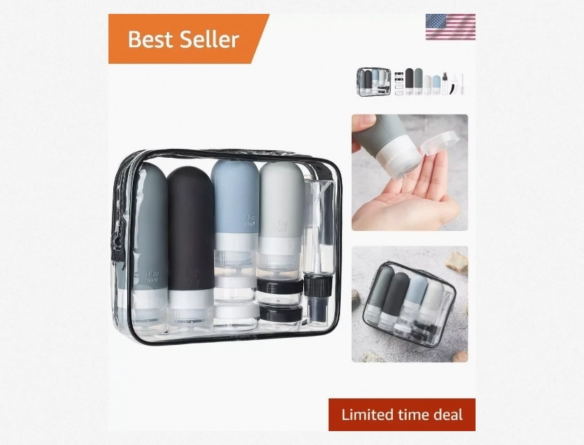 Travel Bottles Set for Toiletries, 16-Piece, TSA Approved, Leakproof