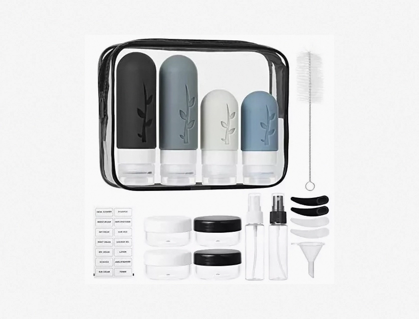 Travel Bottles Set for Toiletries, 18-Pack, 3 oz and 2 oz, TSA Approved, Leakproof