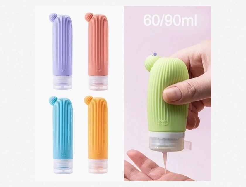90ml Travel Lotion Container with Visible Design, Leak-Proof Shower Gel Bottle for Toiletries