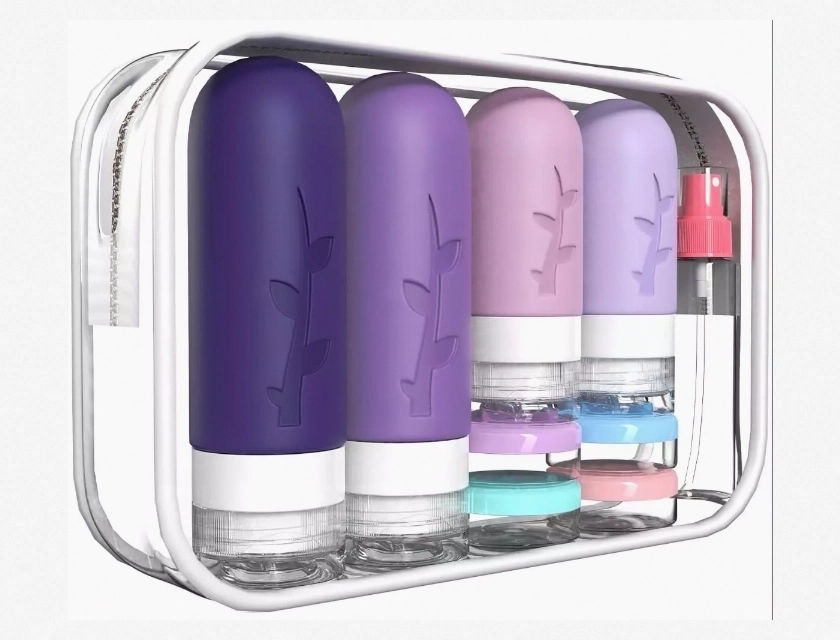 Travel Containers for Toiletries, 18-Pack, TSA Approved Silicone Bottles for Shampoo, Conditioner, and Lotion, Leakproof Refillable Travel Size Toiletry Bottles for Airline Carry-On