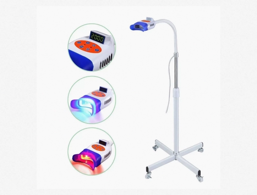 Dental LED Teeth Whitening Lamp with Blue and Red Light and Whitening Gel Kit for Professional Results