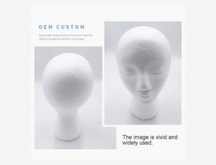 Styrofoam Mannequin Head for Wigs Hats Glasses and Headsets Display