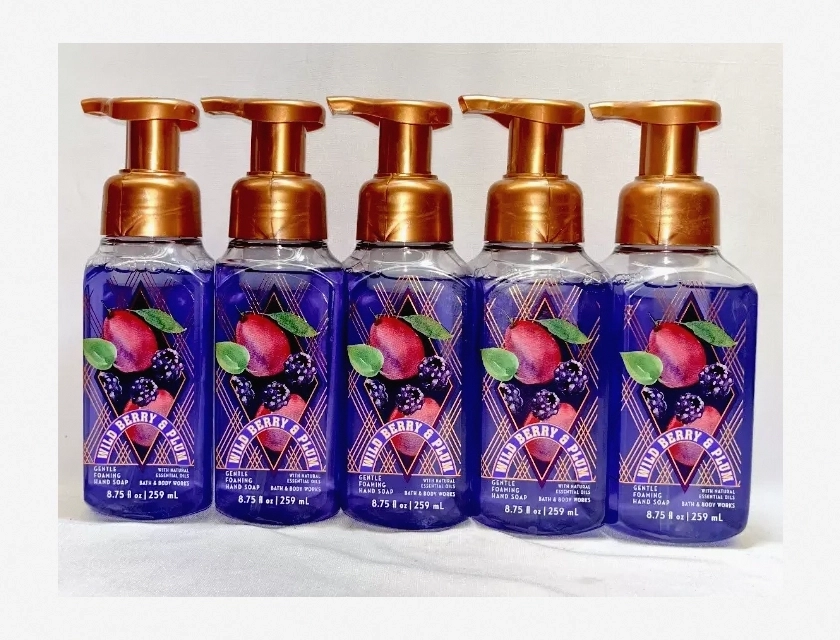 Bath & Body Works Wild Berry & Plum Gentle Foaming Hand Soap, 8.75 fl oz, Pack of 5