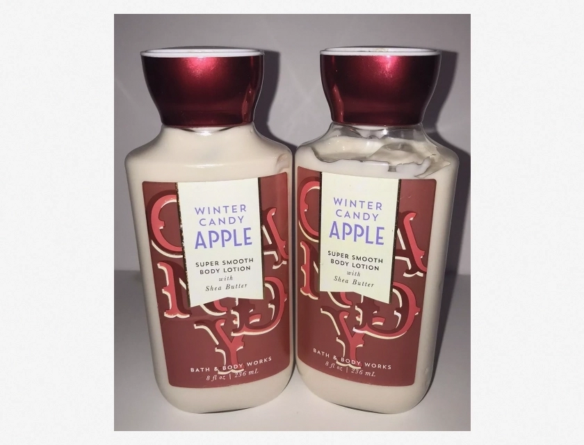 Bath & Body Works Winter Candy Apple Body Lotion 8 oz with Shea Butter, Pack of 2