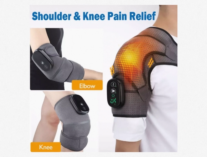 Heated Shoulder Wrap with Electric Vibration and Heating Massage for Joint Pain Relief