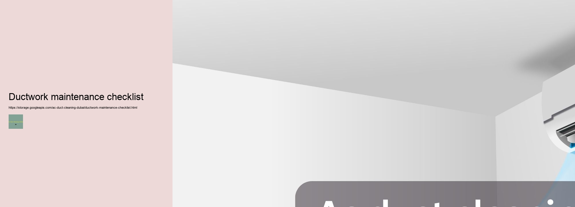 Ductwork maintenance checklist