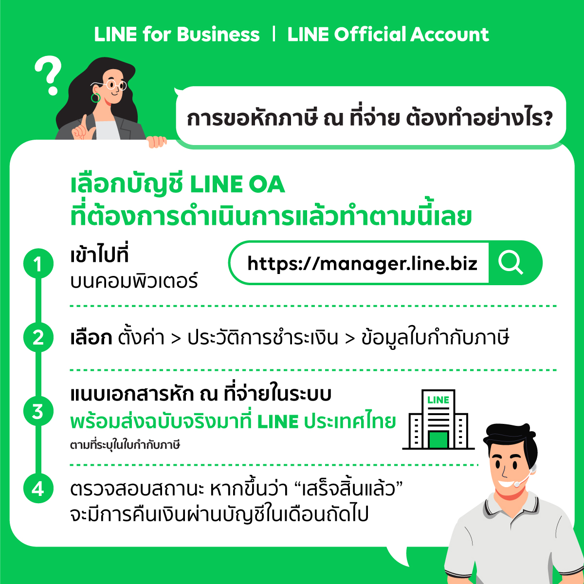 วิธี หัก ณ ที่จ่าย LineOA อย่างไร