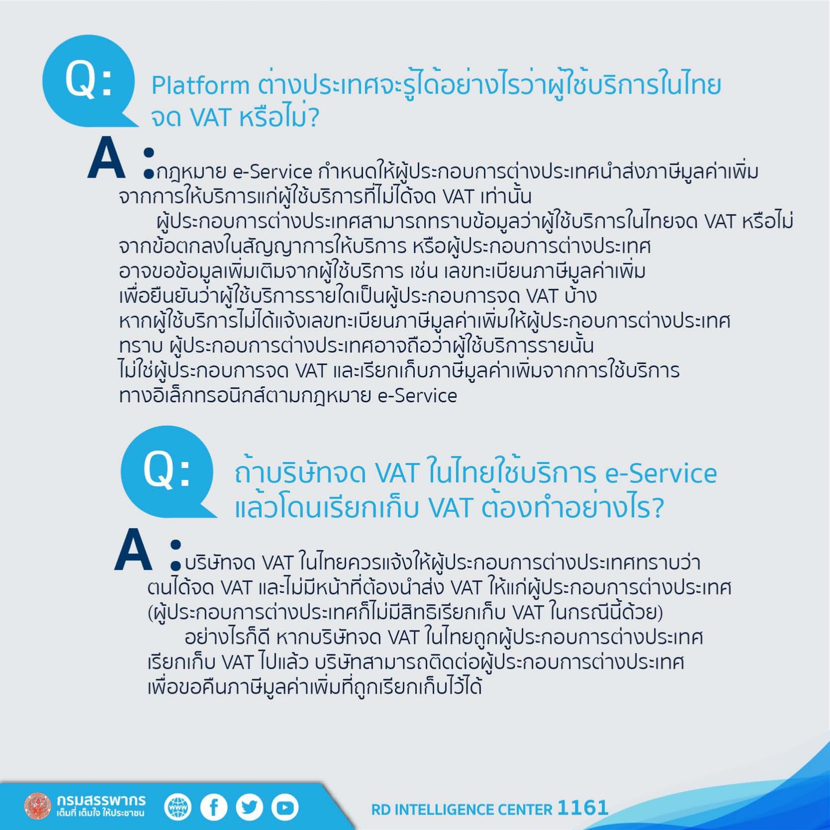 แพลตฟอร์มต่างประเทศจะรู้ได้อย่างไรว่าผู้ใช้บริการในไทยจดvatหรือไม่