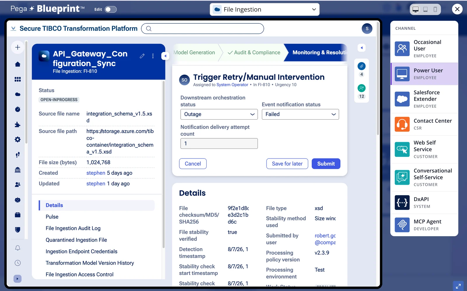 Generated Pega application running in demonstration mode