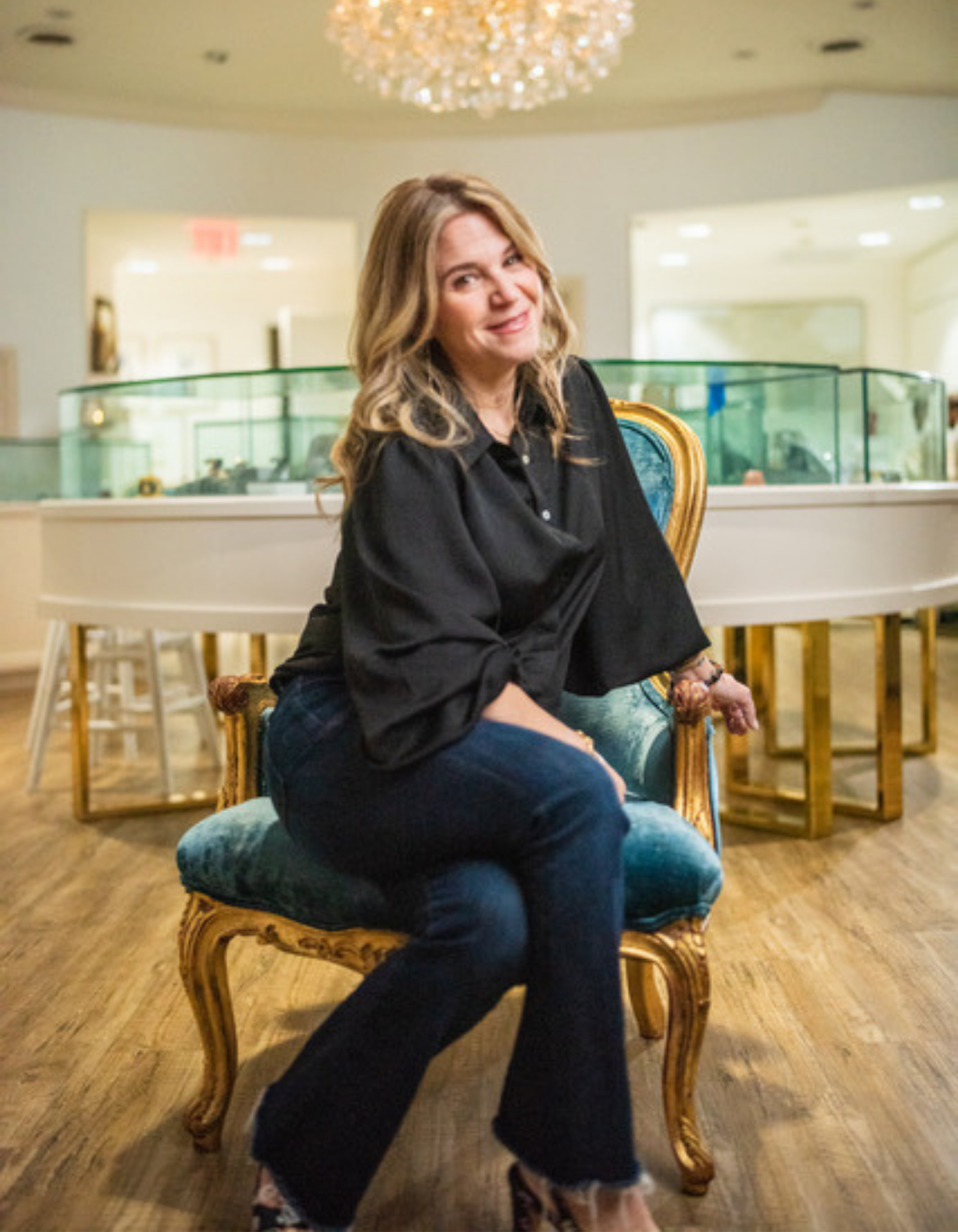 Headshot of Julie Ettinger in the YLANG YLANG showroom