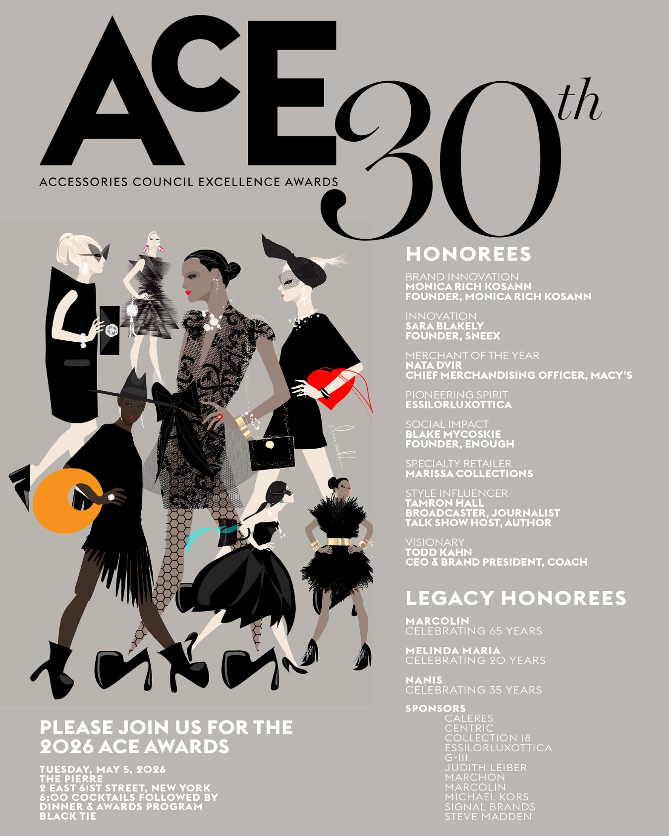 The 2026 ACE Awards Save the Date Flyer