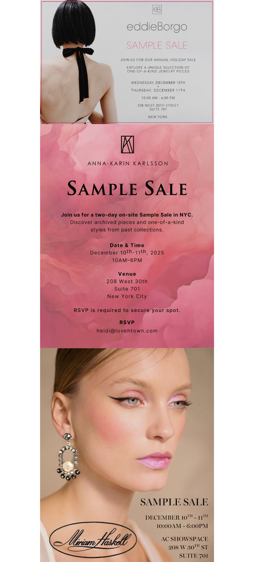 Ac Sample Sale Invites