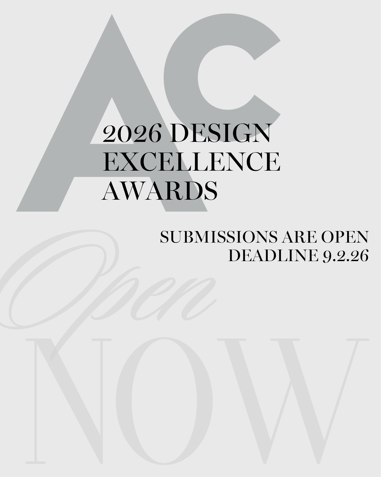 2026 Design Excellence Awards Submissions Open Now