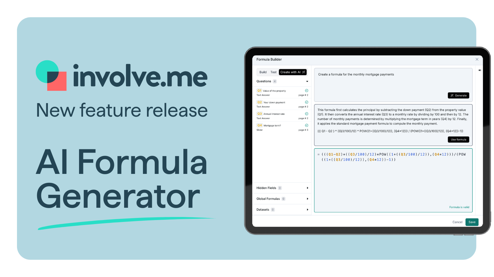 Introducing the AI Formula Generator by involve.me: Advanced Funnel Calculations in Seconds