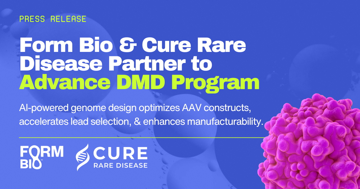 Form Bio and Cure Rare Disease Partner to Accelerate Genetic Medicine Development, Advancing CRD's Duchenne Muscular Dystrophy Program