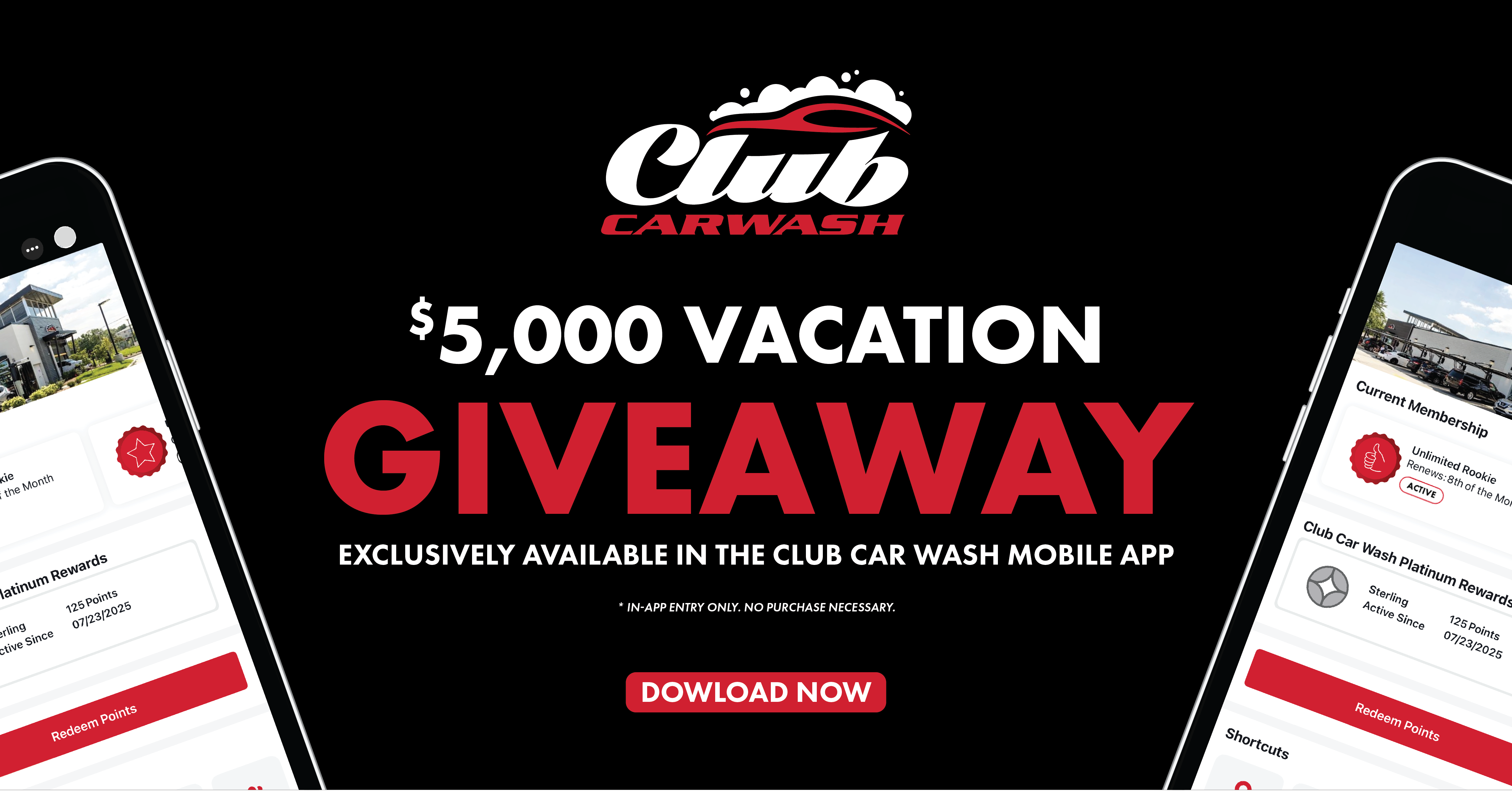 Club Car Wash Kicks Off Monthlong Giveaway in New Mobile App 