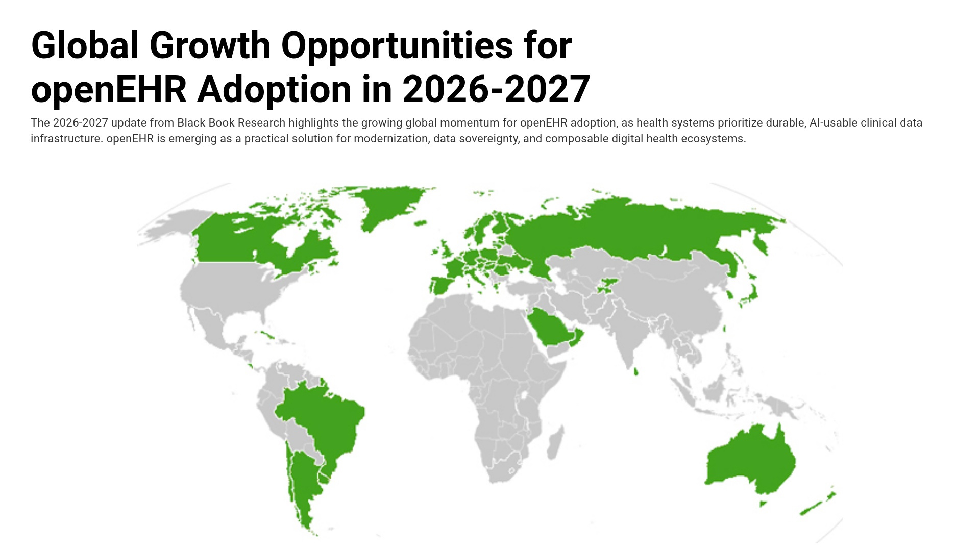 Black Book Research Publishes 2026-2027 Update: "Global Growth Opportunities for openEHR Adoption"