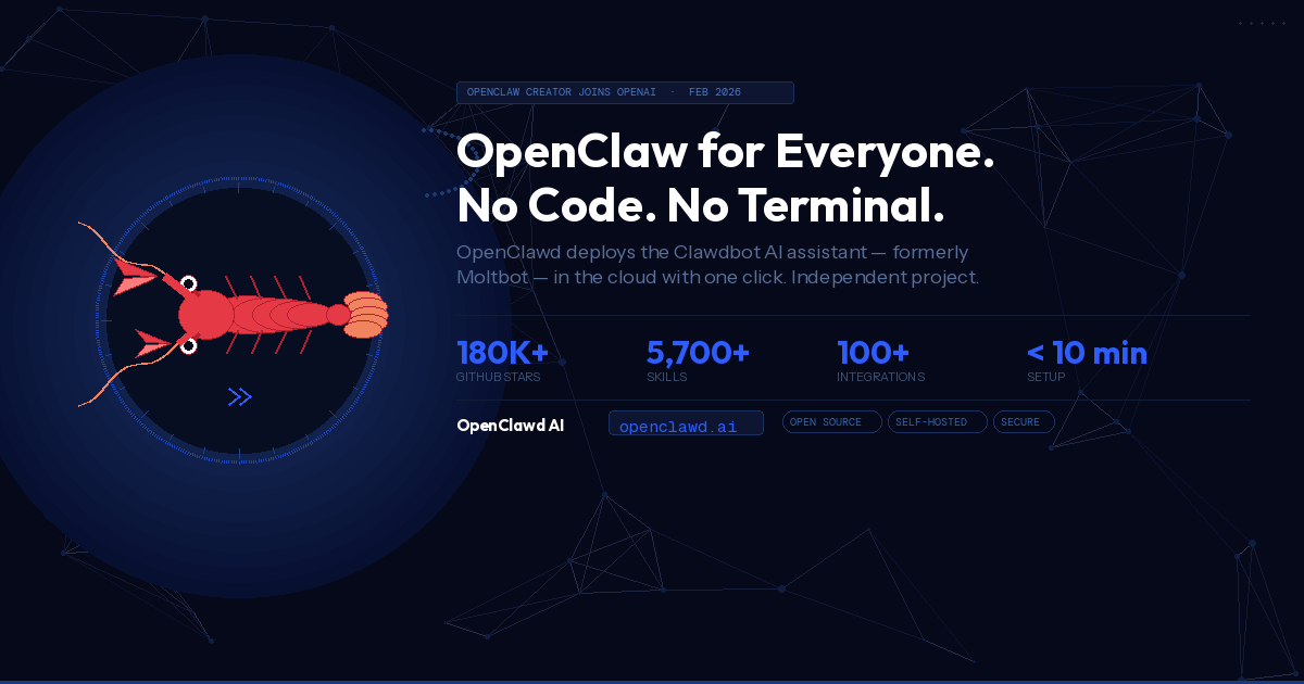 OpenClawd Releases Managed Clawdbot Platform - Timed to Meet Surging Demand After OpenClaw Creator Joins OpenAI
