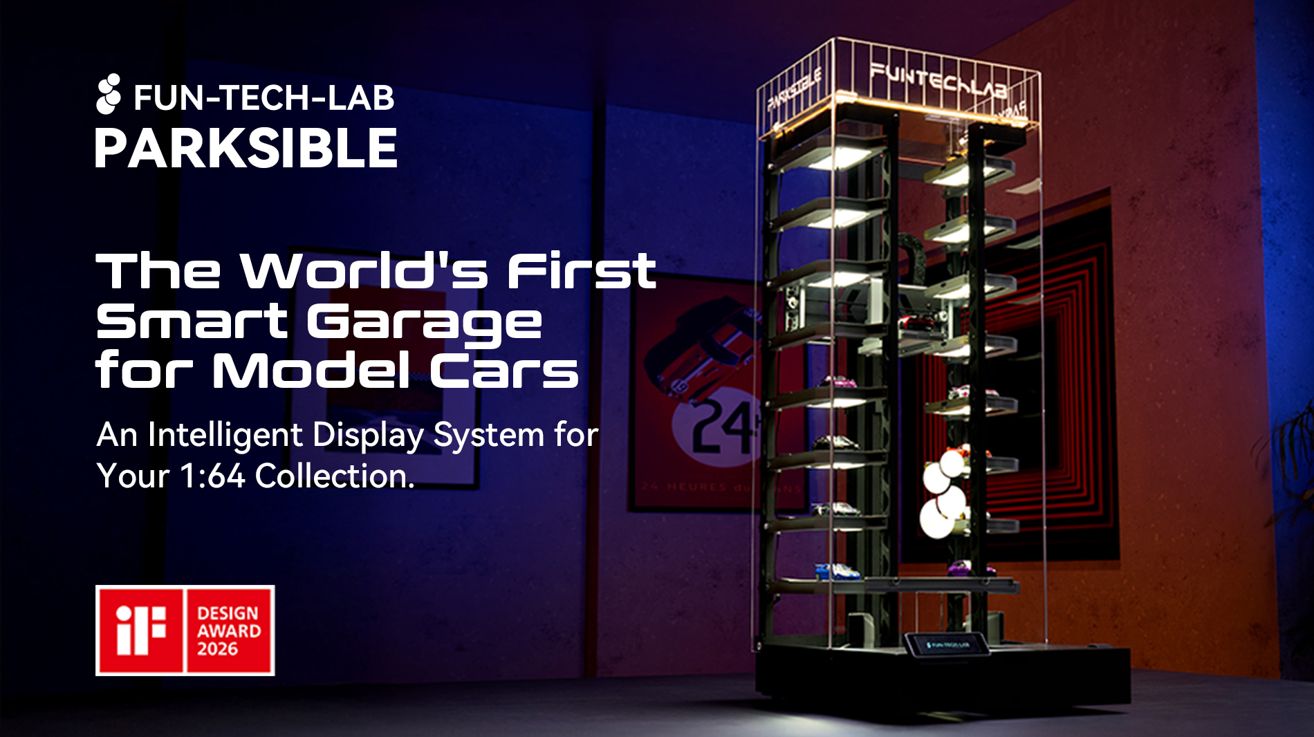 FunTechLab Announces Launch of Parksible, the World's First Smart Garage for 1:64 Diecast Car Collectors
