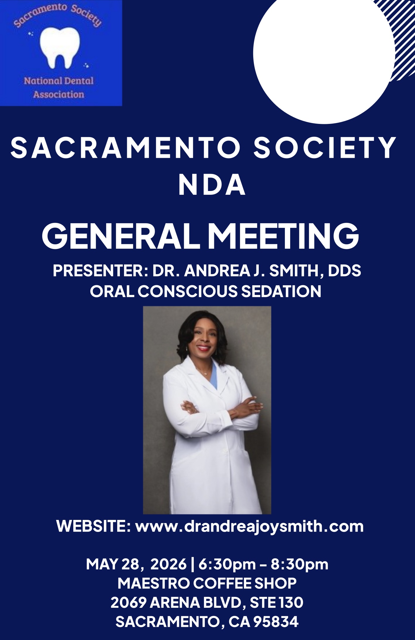 Dr. Andrea Joy Smith to Present Oral Conscious Sedation Lecture at Sacramento Society of the National Dental Association General Meeting