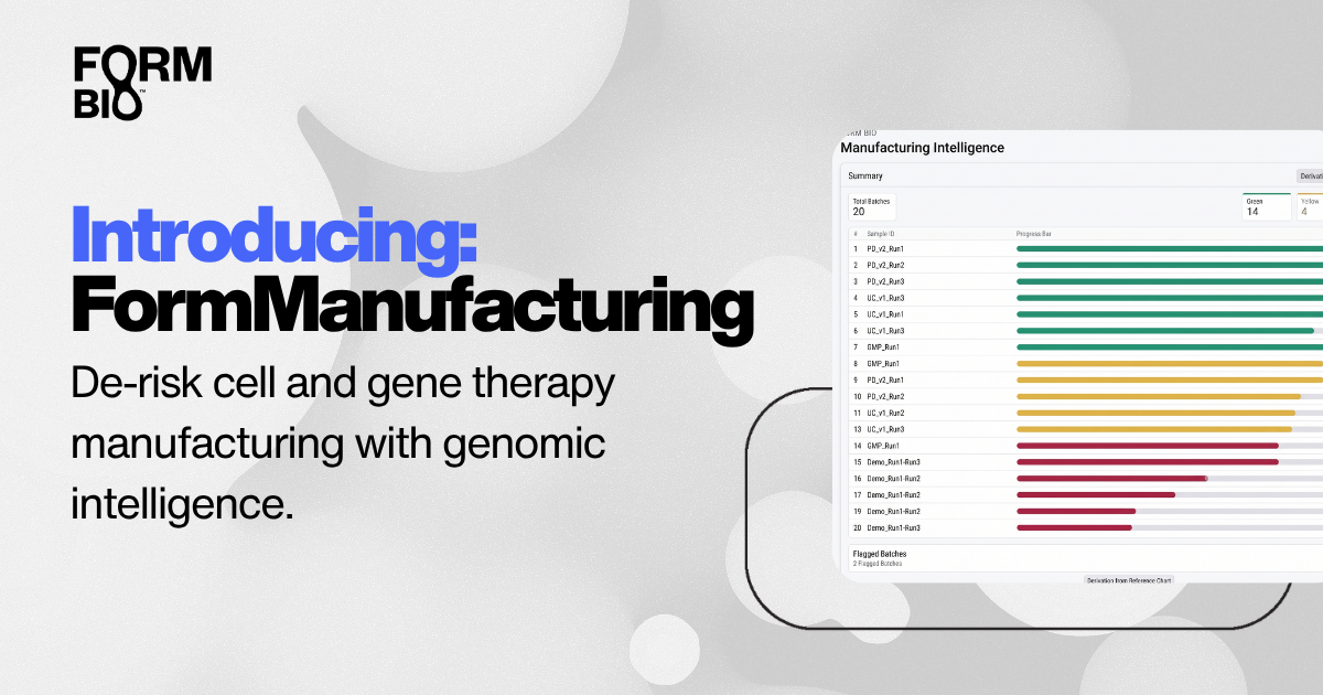 Form Bio Launches FormManufacturing, an End-to-End Platform for AI-Driven Design and Manufacturing of Genetic Medicines 