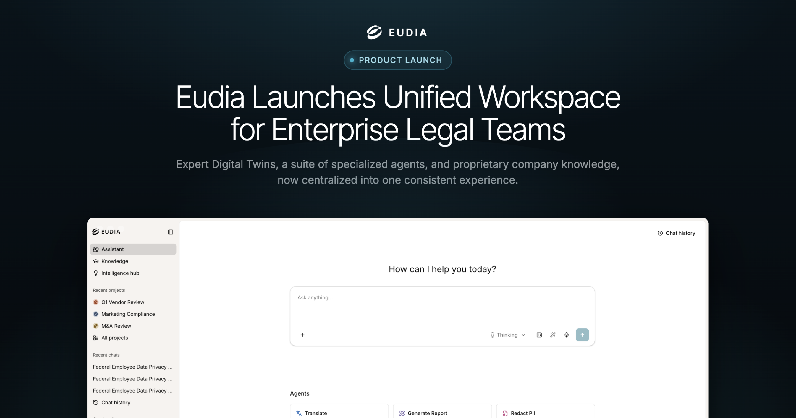 Eudia lanza un espacio de trabajo unificado para equipos legales empresariales